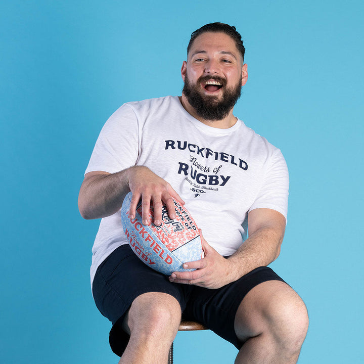 T-Shirt Ruckfield Flowers of Rugby Weiß