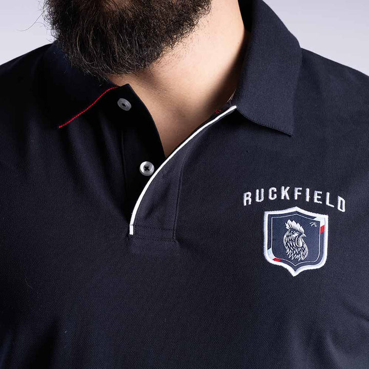 Ruckfield French Rugby Club Navy Polo mit Kurzarm