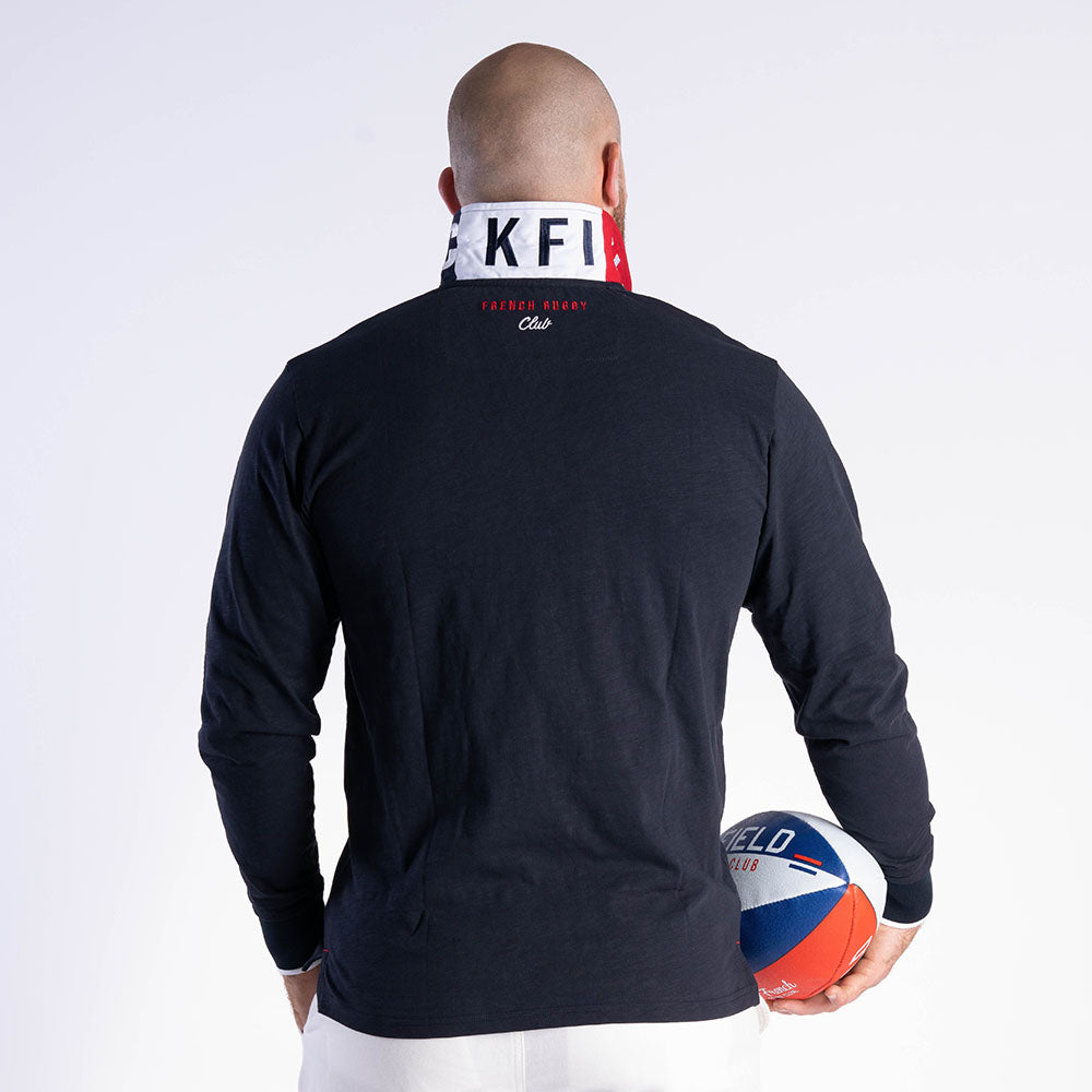 Ruckfield French Rugby Club Navy Polo mit Langen Ärmeln