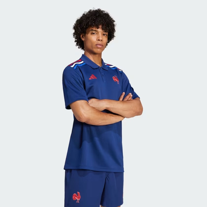 adidas Frankreich Rugby Heim Supporter Poloshirt Herren