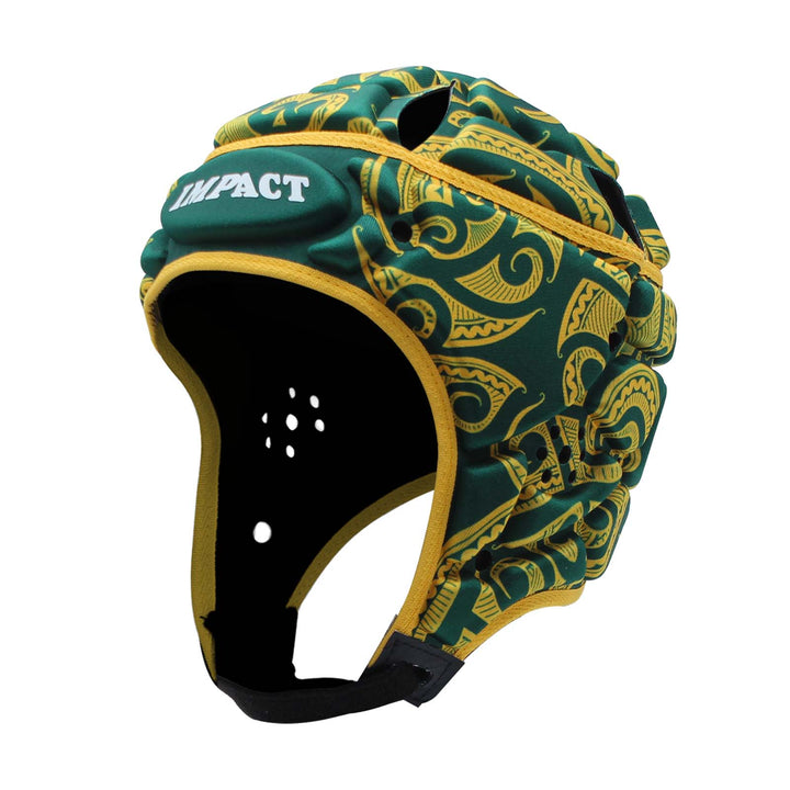 Impact Rugby Tribal Green/Gold Kopfschutz