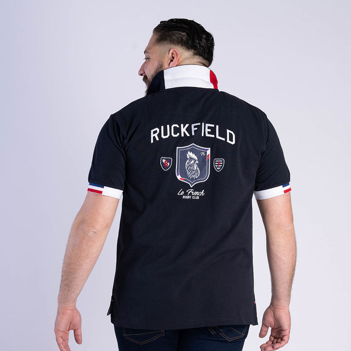 Ruckfield French Rugby Club Navy Polo mit Kurzarm