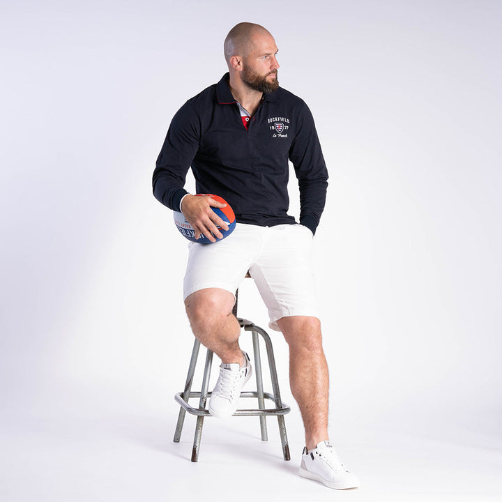 Ruckfield French Rugby Club Navy Polo mit Langen Ärmeln