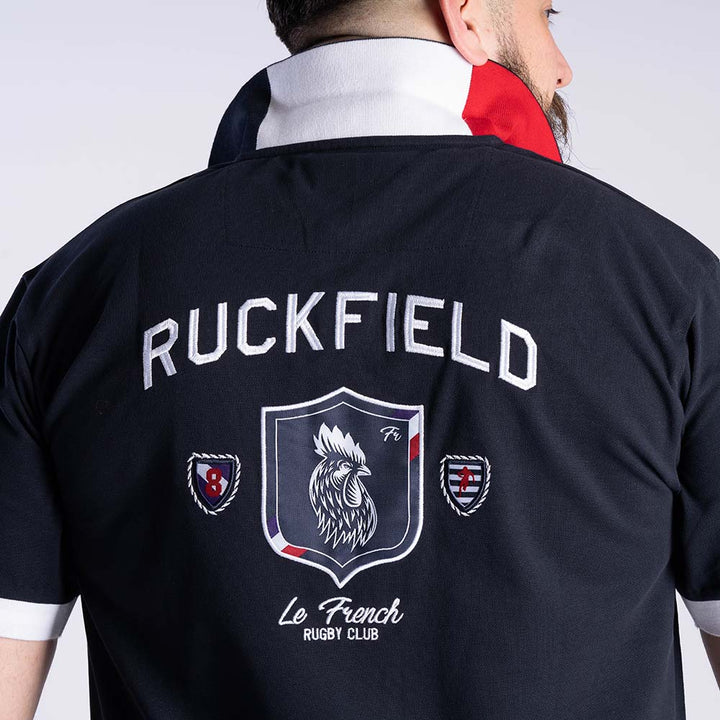 Ruckfield French Rugby Club Navy Polo mit Kurzarm