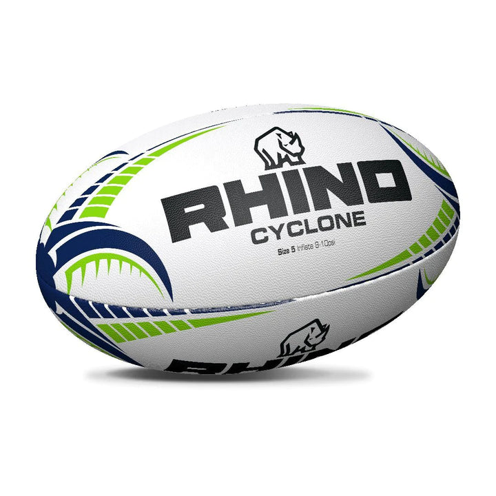 Rhino Cyclone Rugbyball Weiß Größe 4
