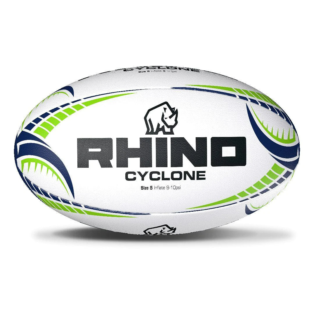 Rhino Cyclone Rugbyball Weiß Größe 4