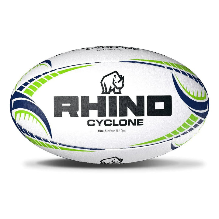 Rhino Cyclone Rugbyball Weiß Größe 4