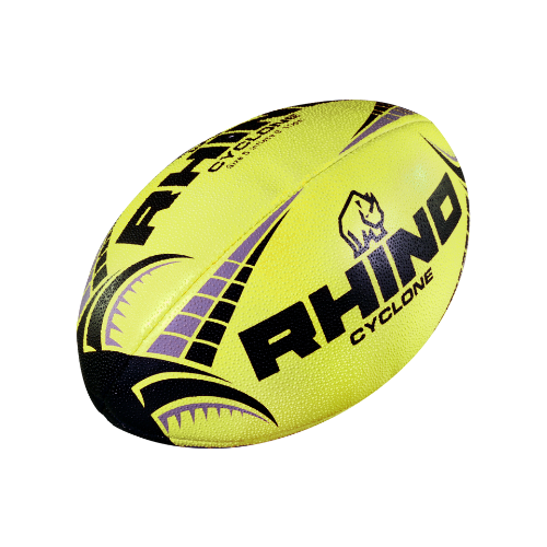 Rhino Cyclone Rugby Ball Fluorescerende Gul Størrelse 4